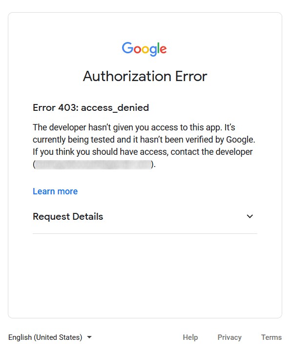 Помилка 403 Access Denied.