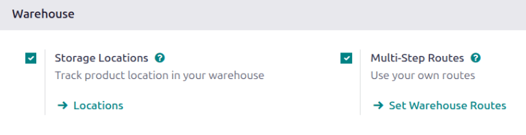 Активуйте Багатокрокові маршрути в налаштуваннях конфігурації Запасів.