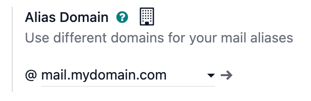 Adding an alias domain in the settings.