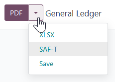 Кнопка SAF-T для експорту файлу у форматі XML