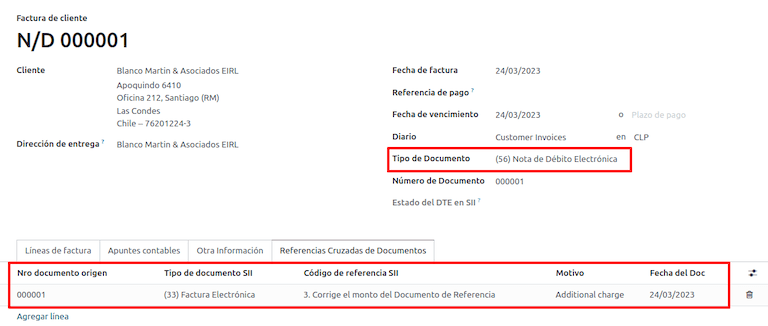 Автоматичне посилання на рахунок у дебетовій ноті.