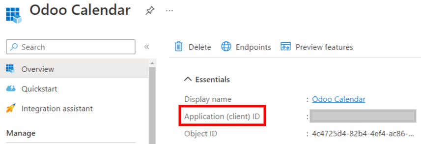 "Ідентифікатор клієнта" на порталі Microsoft Azure.
