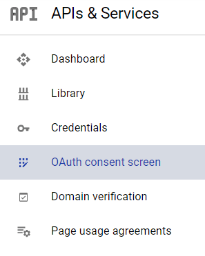 Меню вибору OAuth consent у Google.