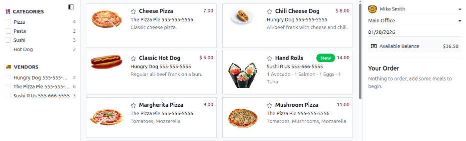 Дашборд додатка Lunch.