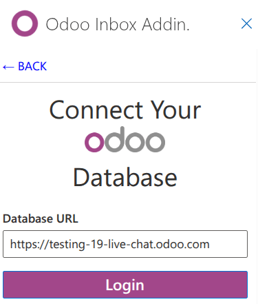 Введення URL-адреси бази даних Odoo