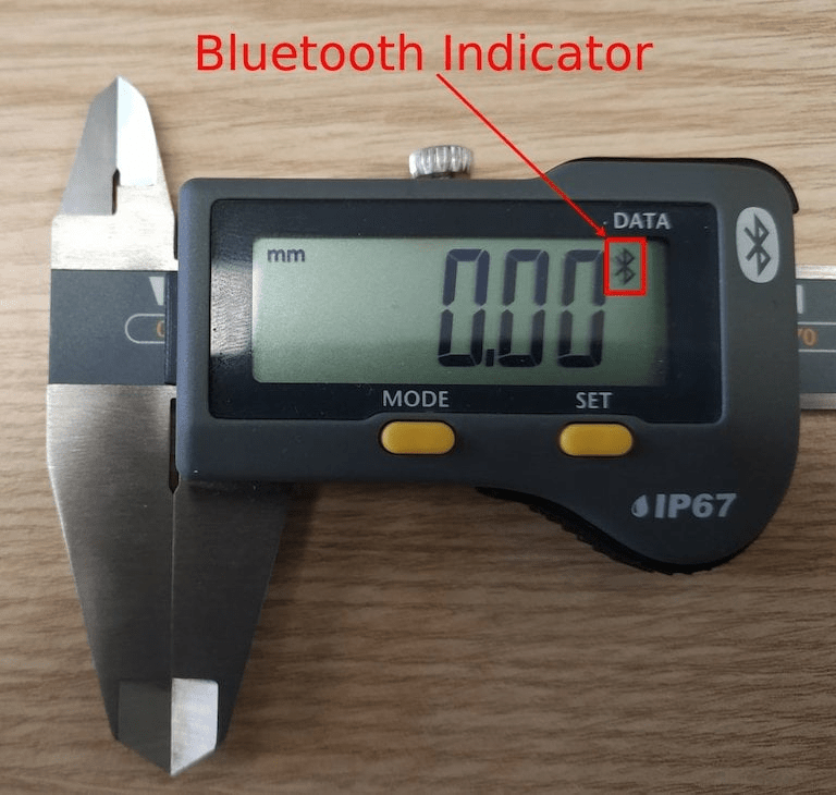 Індикатор Bluetooth на інструменті вимірювання.