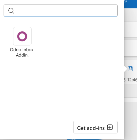 Кнопка надбудови Odoo для Outlook