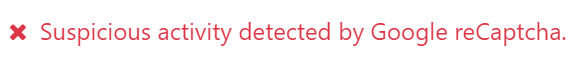 Повідомлення про помилку перевірки Google reCAPTCHA