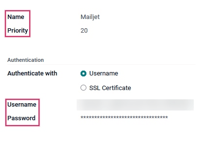 Налаштування сервера вихідної пошти Odoo.