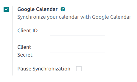Прапорець Google Calendar у загальних налаштуваннях.