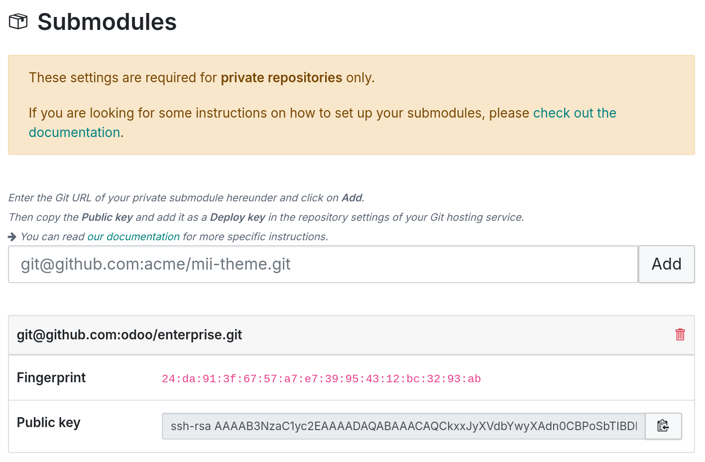 Налаштування submodules
